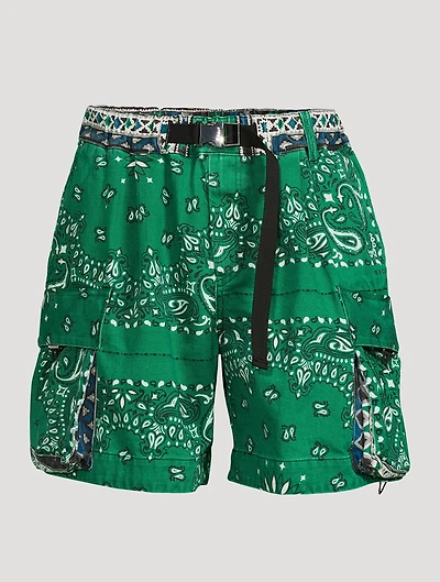 Belted Shorts Bandana Print
