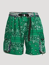 Belted Shorts Bandana Print