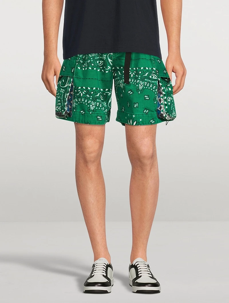 Belted Shorts Bandana Print