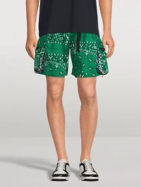 Belted Shorts Bandana Print