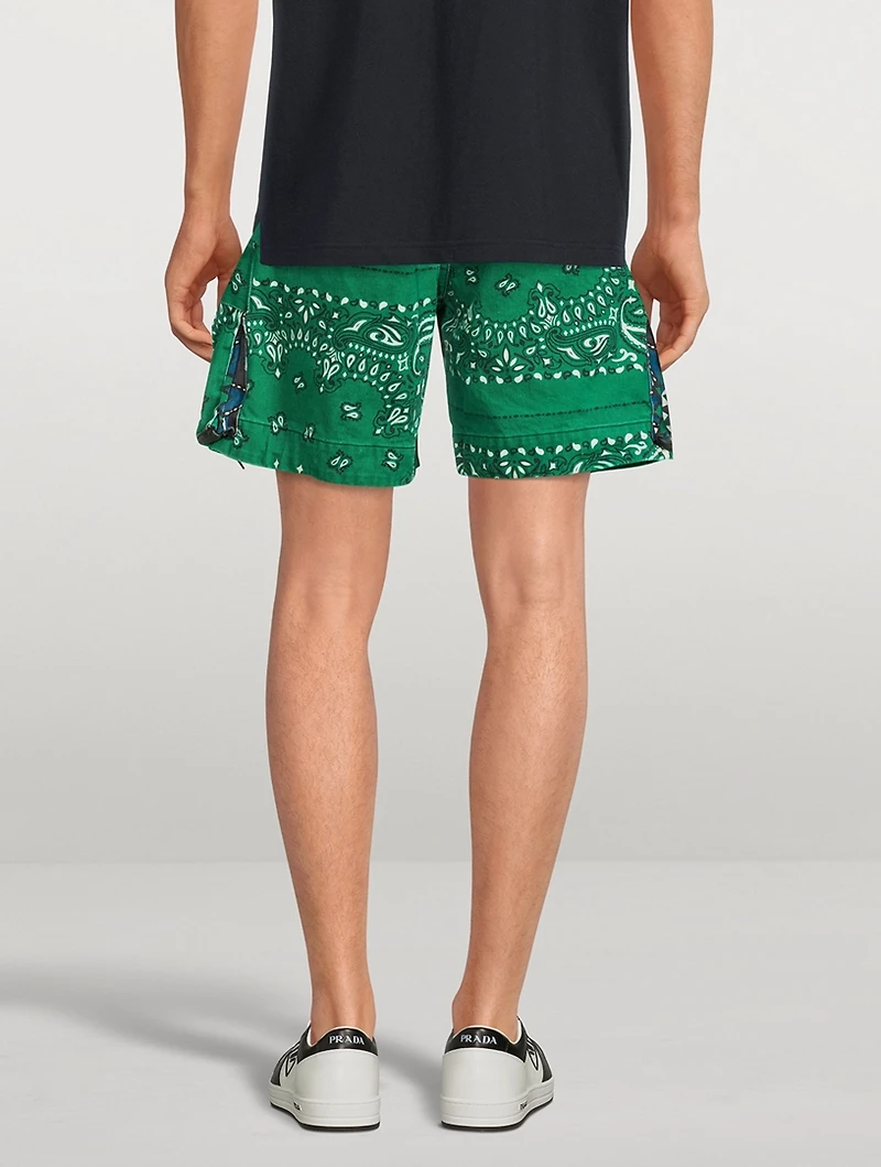 Belted Shorts Bandana Print