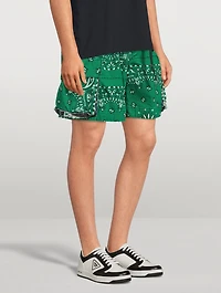 Belted Shorts Bandana Print