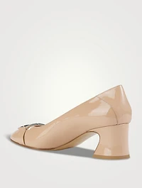 Vara Chain Patent Leather Pumps