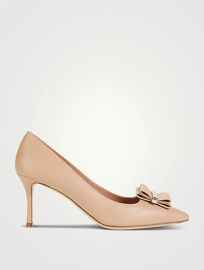 Winnie Double Bow Leather Pumps