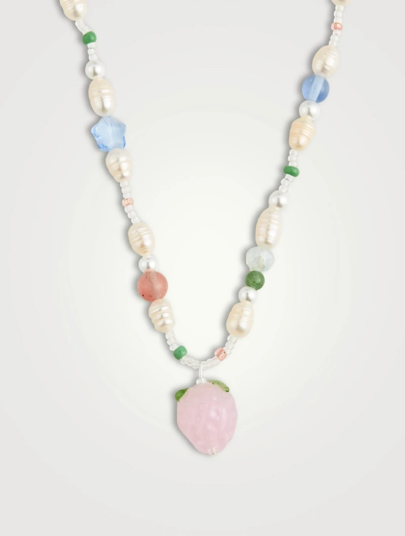 Bisous Beads x Fruit Assembly Beaded Strawberry Necklace