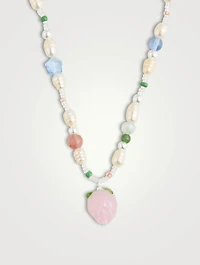 Bisous Beads x Fruit Assembly Beaded Strawberry Necklace