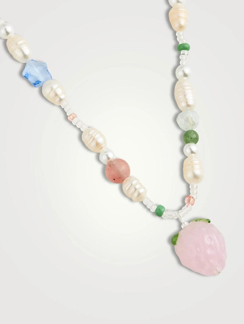 Bisous Beads x Fruit Assembly Beaded Strawberry Necklace