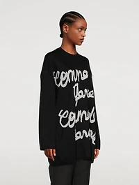 Logo Jacquard Wool Sweater