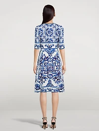 Charmeuse Midi Dress Majolica Print