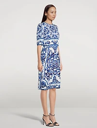 Charmeuse Midi Dress Majolica Print
