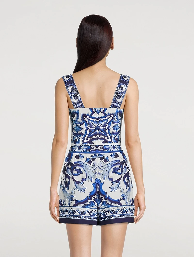 Poplin Shorts Majolica Print