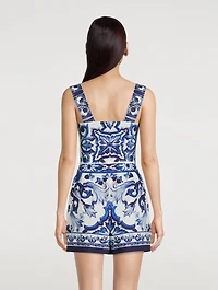 Poplin Shorts Majolica Print