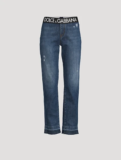 Logo-Band Jeans