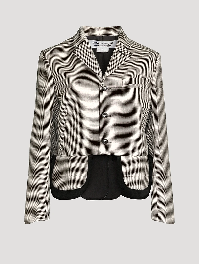 Wool Jacket Houndstooth Print
