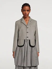 Wool Jacket Houndstooth Print