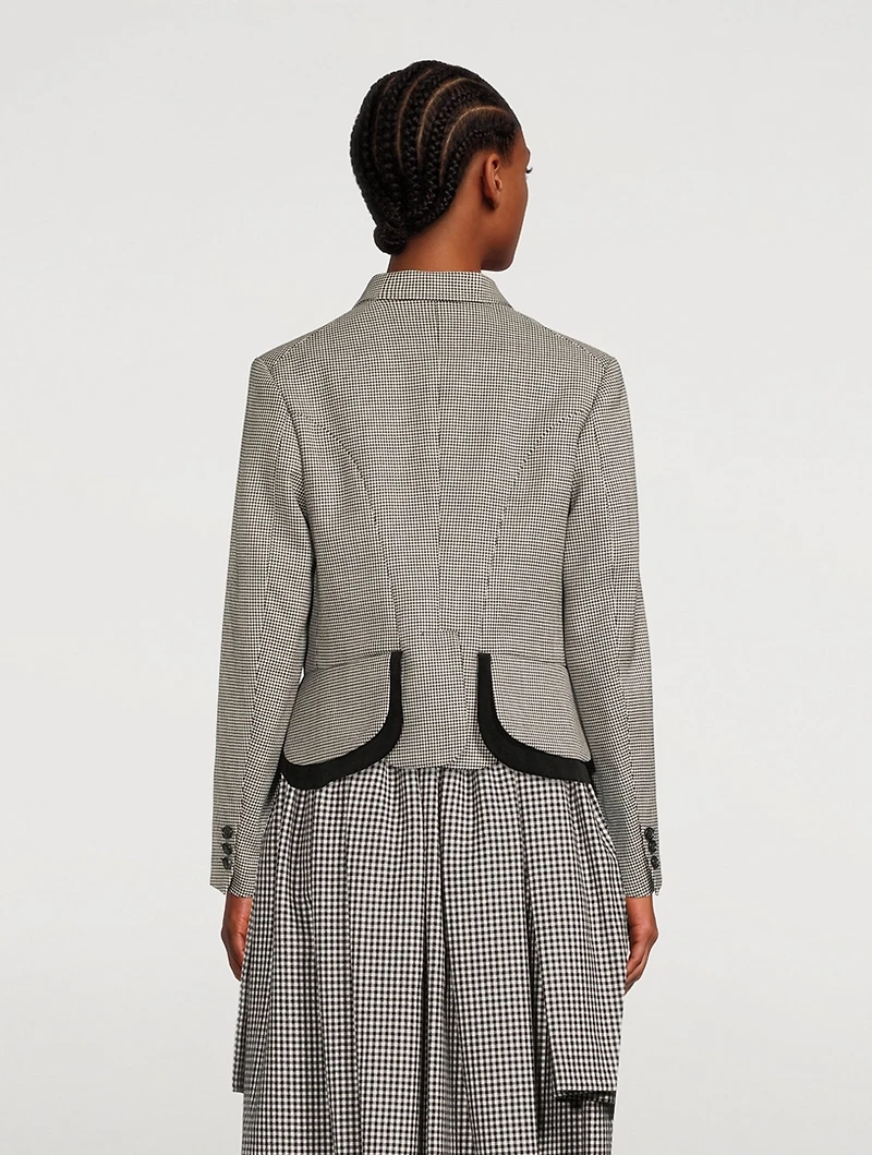 Wool Jacket Houndstooth Print