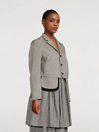 Wool Jacket Houndstooth Print