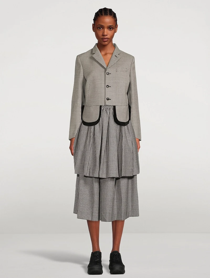 Wool Jacket Houndstooth Print