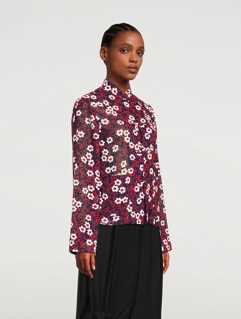 Long-Sleeve Shirt Floral Print