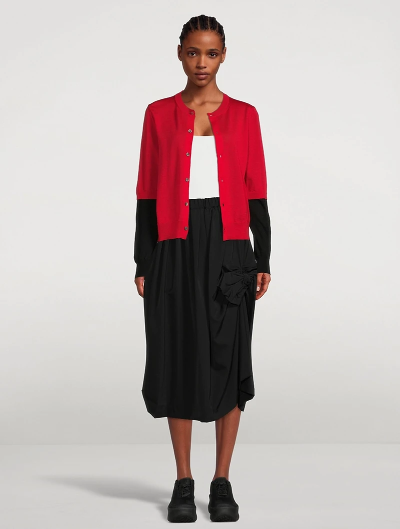 Double-Layered Wool Cardigan