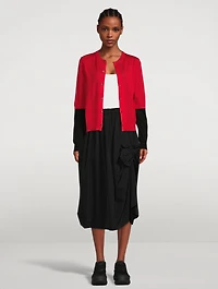 Double-Layered Wool Cardigan