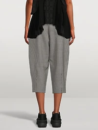 Tapered Wool Trousers Houndstooth Print