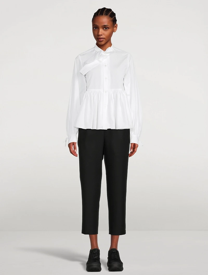 Cropped Twill Trousers