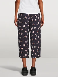 Wide-Leg Trousers Floral Print
