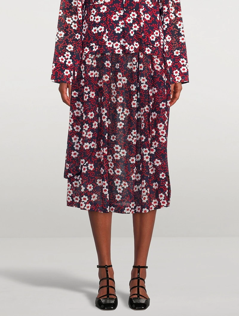 Midi Skirt Floral Print