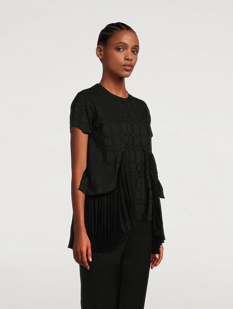 Jacquard Peplum T-Shirt