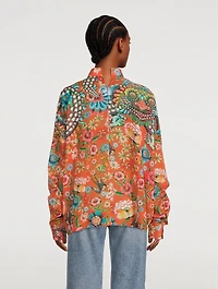 Cotton Voile Printed Blouse