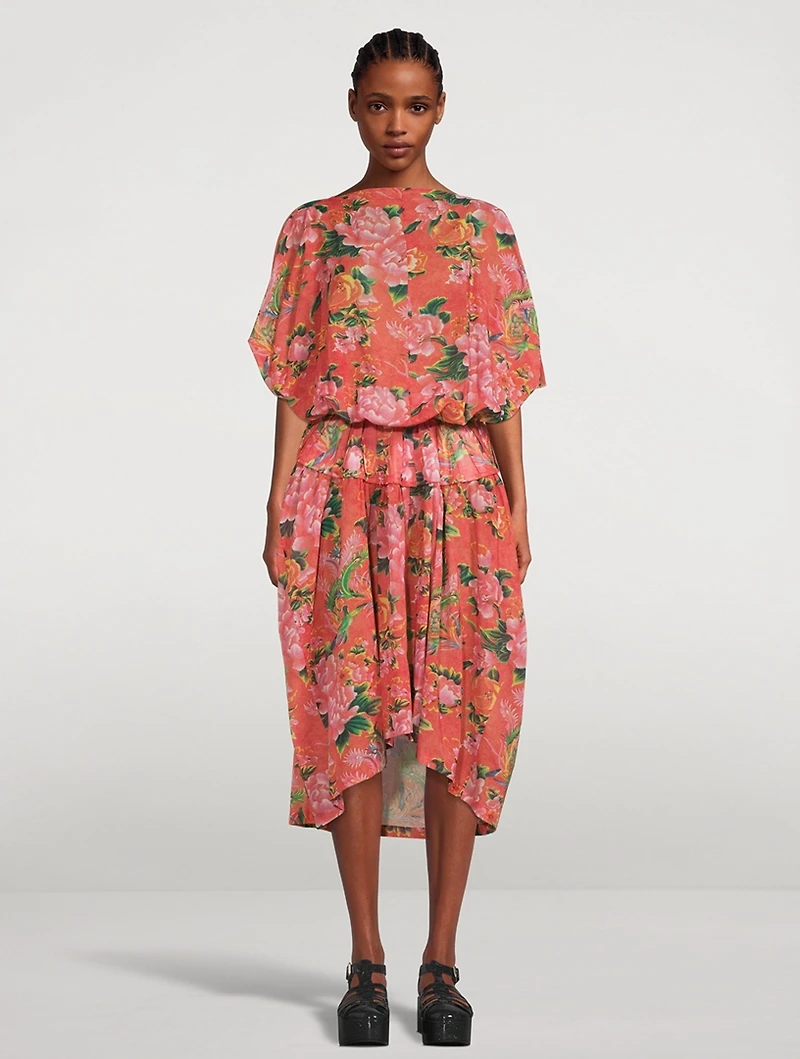 Cotton Voile Printed Dress