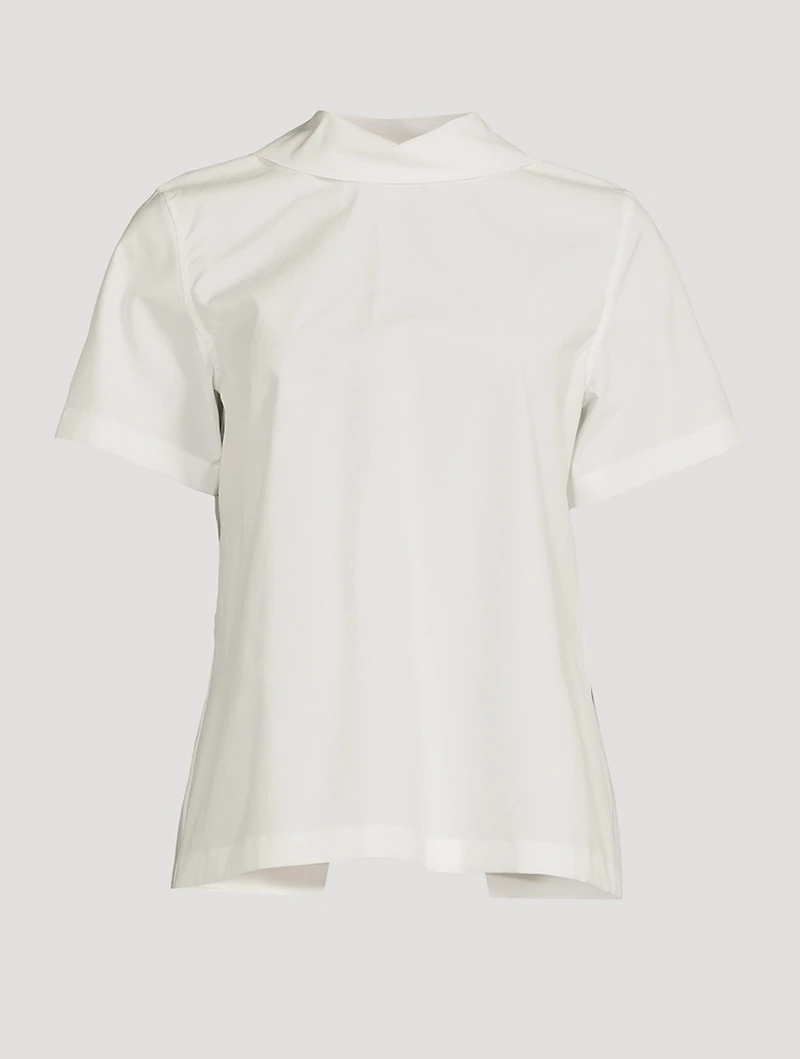 Tie-Back Cotton Blouse