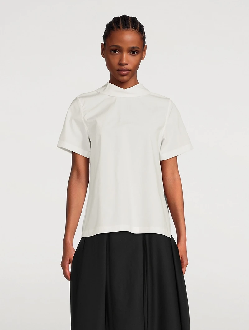 Tie-Back Cotton Blouse