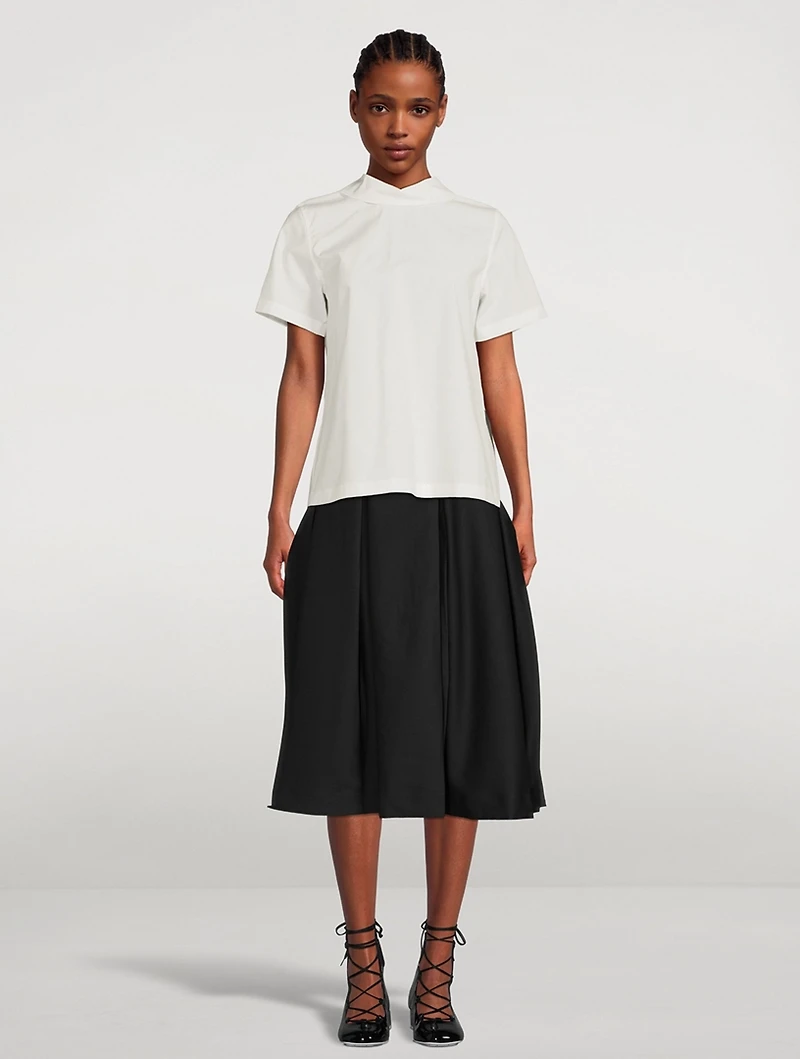 Tie-Back Cotton Blouse