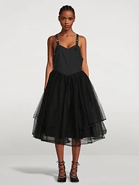 Tulle And Cotton Midi Dress