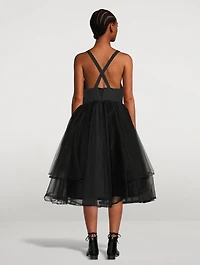 Tulle And Cotton Midi Dress