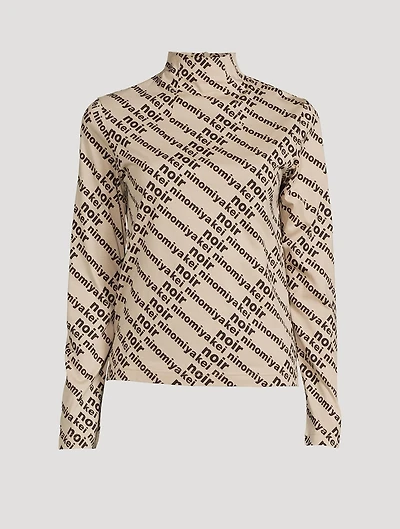 Cotton Turtleneck Logo Print