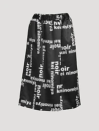 Satin Midi Skirt Logo Print