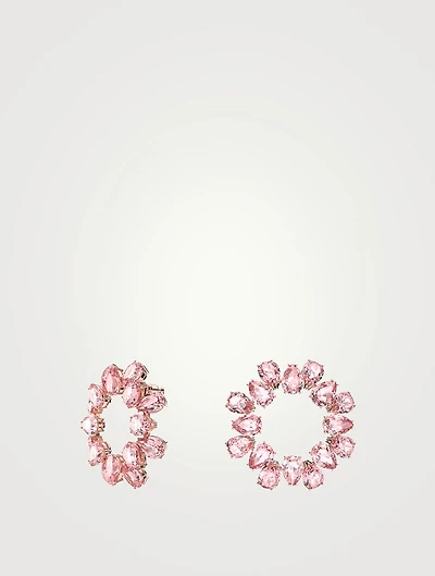 Millenia Pear Crystal Hoop Earrings