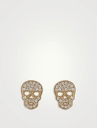 14K Gold Skull Stud Earrings