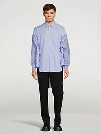 Cotton Shirt With Dropped Hem