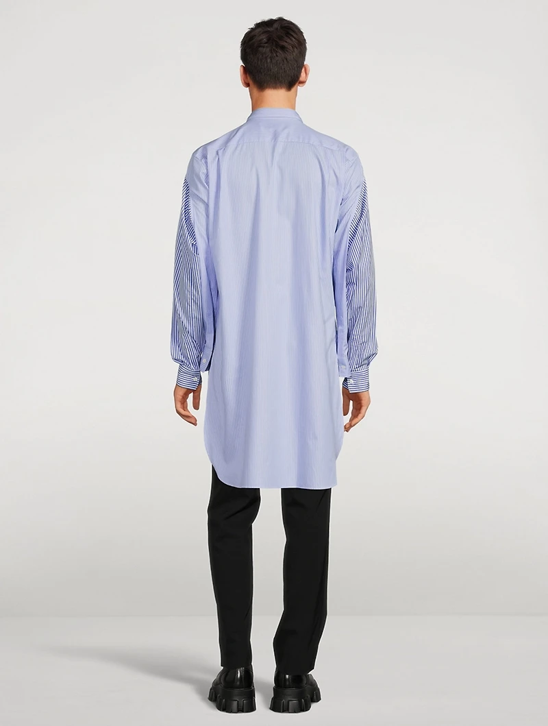 Cotton Shirt With Dropped Hem