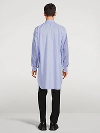 Cotton Shirt With Dropped Hem