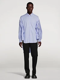 Cotton Shirt With Dropped Hem