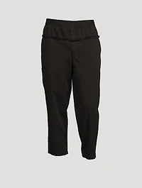 Cotton-Blend Cropped Pants