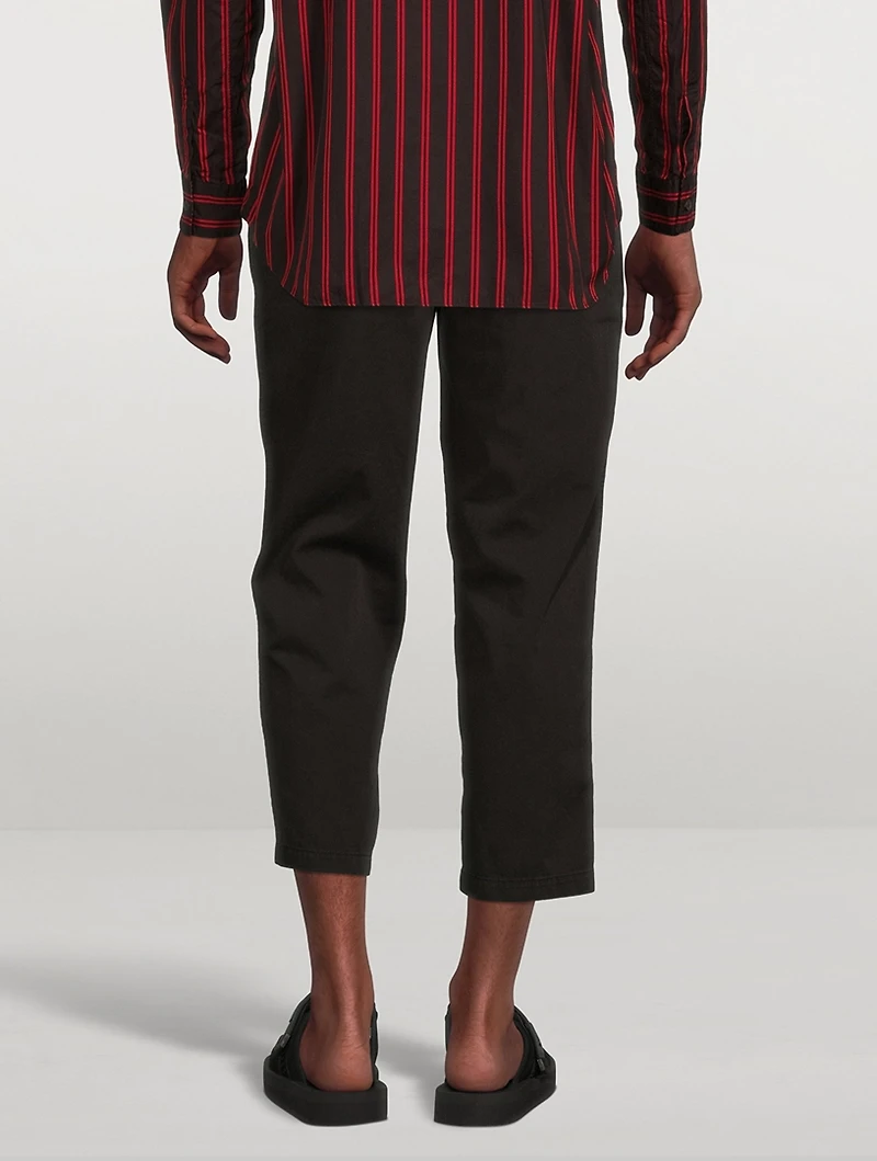 Cotton-Blend Cropped Pants