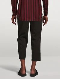 Cotton-Blend Cropped Pants