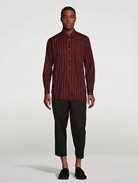 Cotton-Blend Cropped Pants