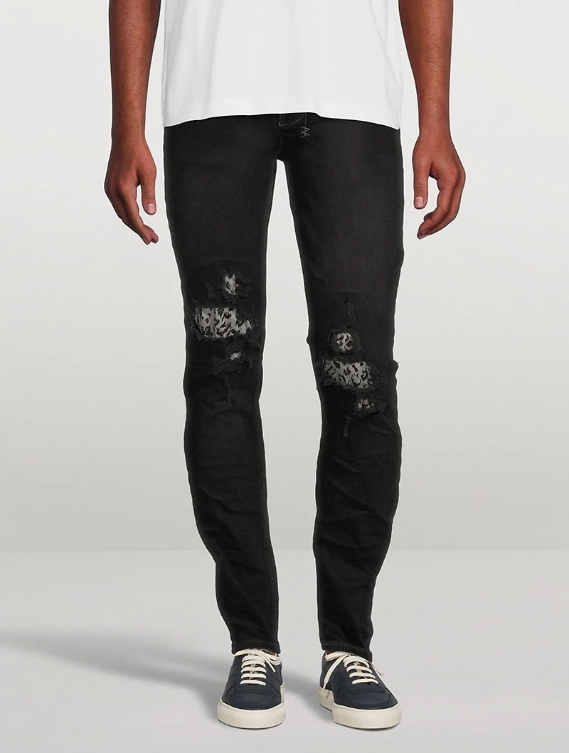 Chitch Leopard Patch Krow Slim-Fit Jeans